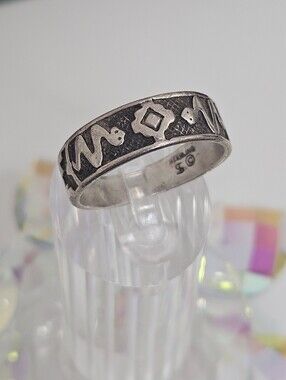 925 Shube Southwestern Style Snake Ring Sterling Silver Band Size 11 US
